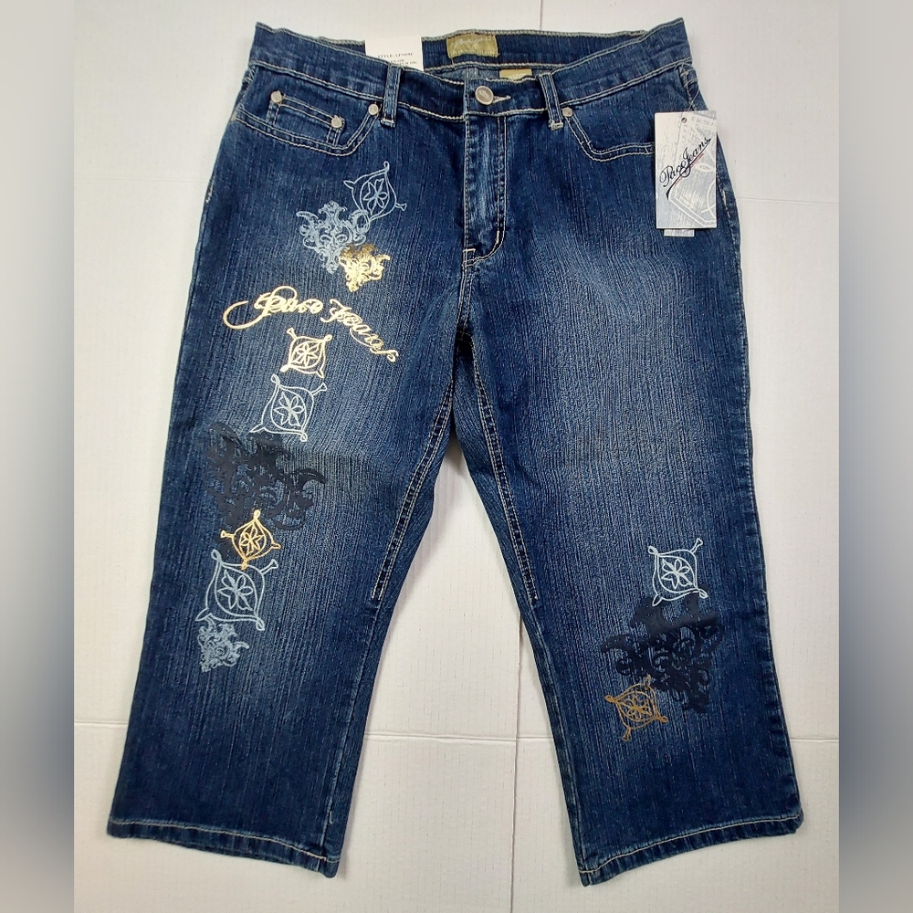 Paco Jeans Pants Womens Size 11 Denim 452 Ring Spun DK Stone Capri NWT $39.99